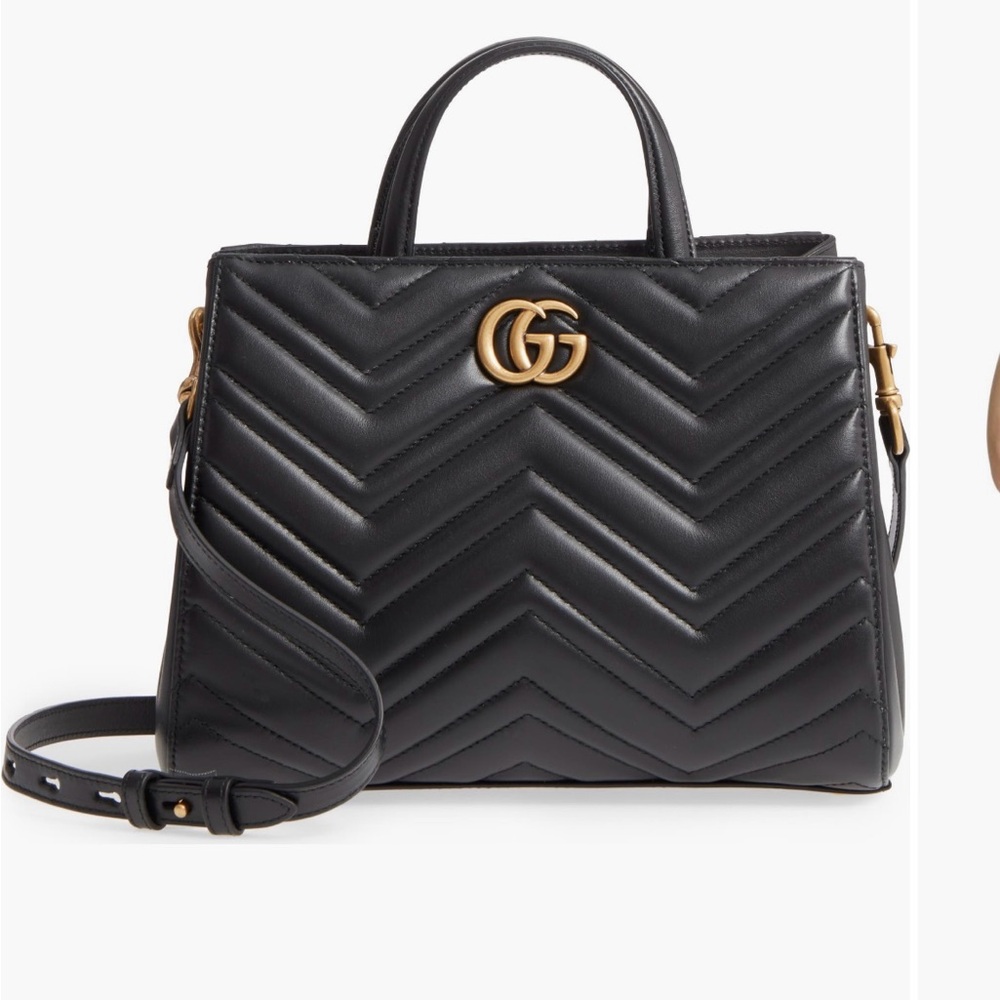 Gucci GG Top Handle Marmot 2.0 Matelasse Black leather Bag
